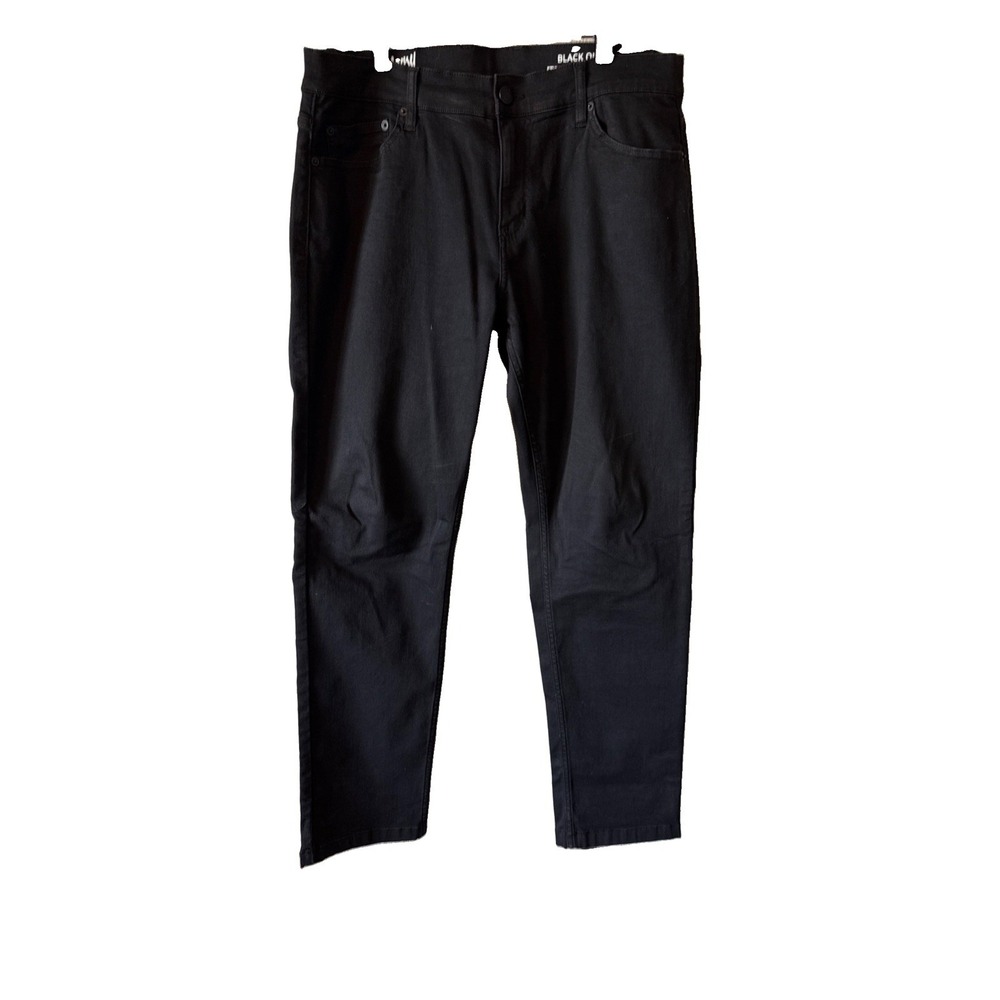 Mugsy Jeans Black Out Black Men's Stretch Straight Jeans Size 35 x 32